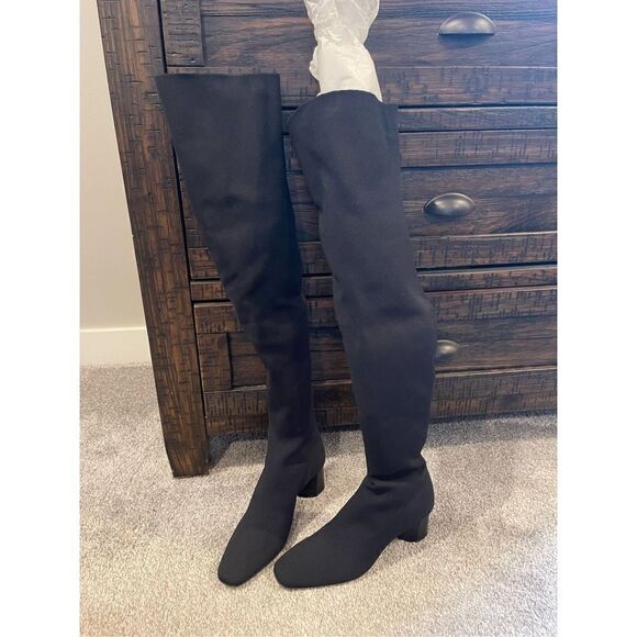 M. M. Lafleur black pull on high boots - Picture 2 of 13